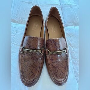 Patricia Nash Leather Fia Map Loafers Size 8.5 Slip-on Casual Classic